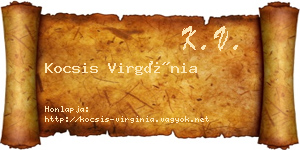 Kocsis Virgínia névjegykártya