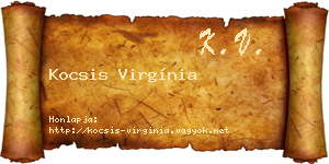 Kocsis Virgínia névjegykártya
